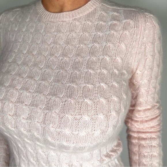 BELFORD exclusive for Saks Fifth Avenue cable knit cashmere wool sweater S - Picture 4 of 14